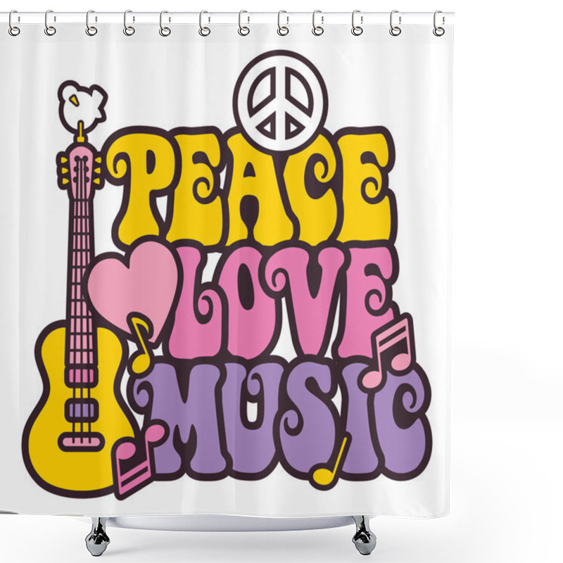 Personality  Peace-Love-Music_Brights Shower Curtains