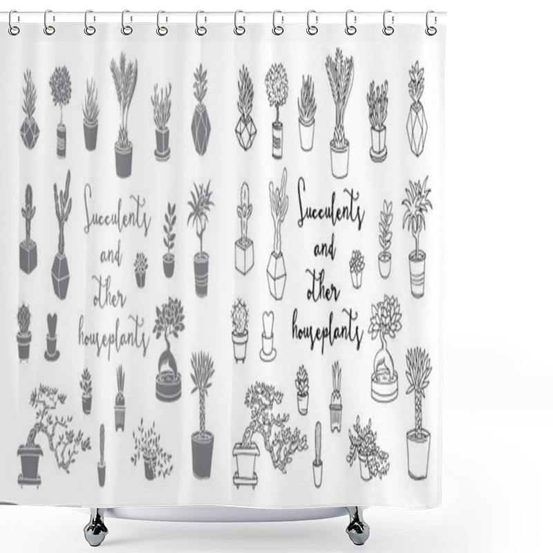 Personality  Succulents And Other Houseplants Shower Curtains