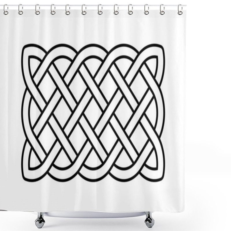 Personality  Celtic Rectangular Knot Illustration Shower Curtains