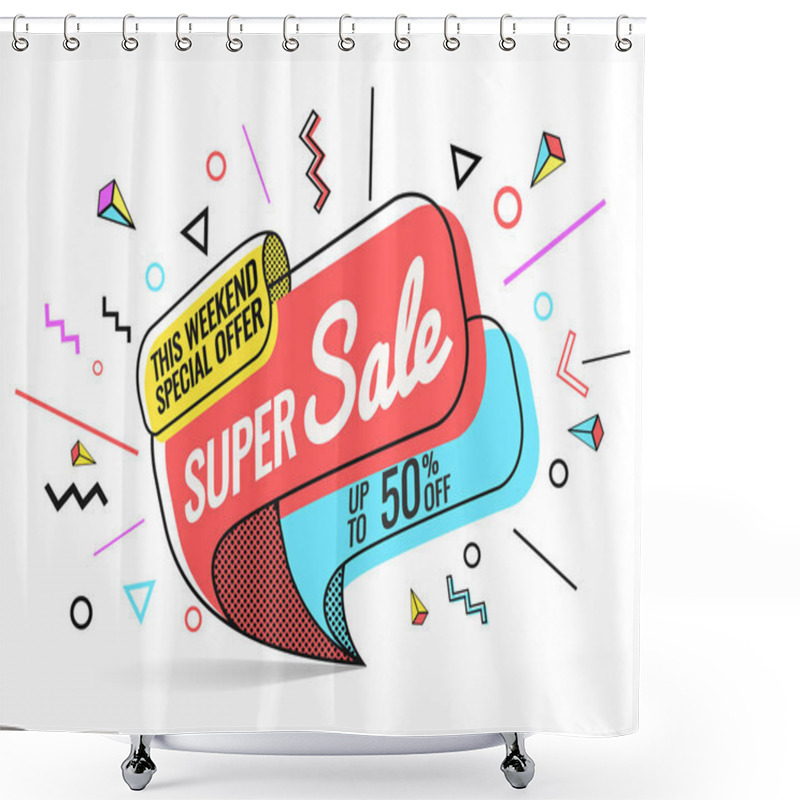 Personality  Super Sale, Vector Illustration Shower Curtains