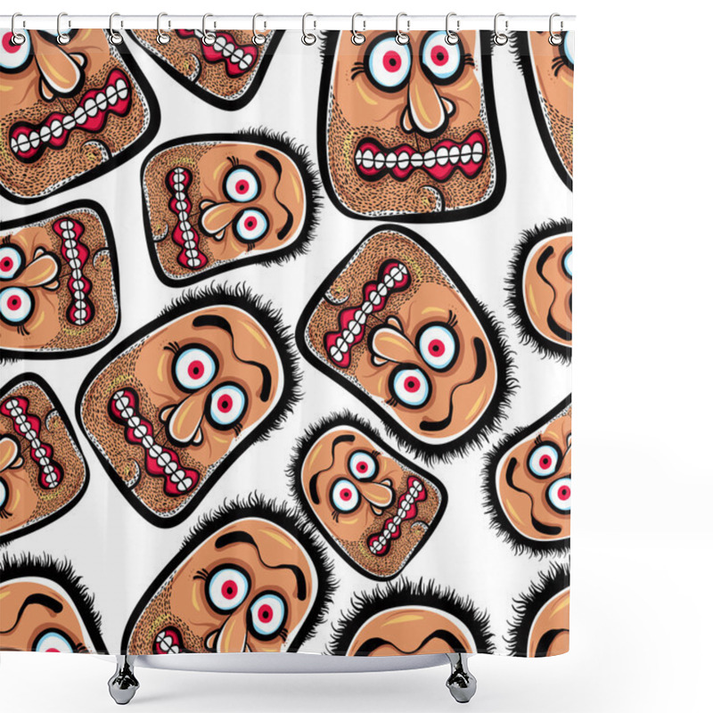 Personality  Faces Seamless Background Shower Curtains