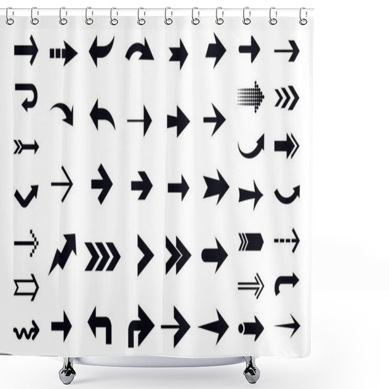 Personality   Arrows Vector Design Black And White Shower Curtains