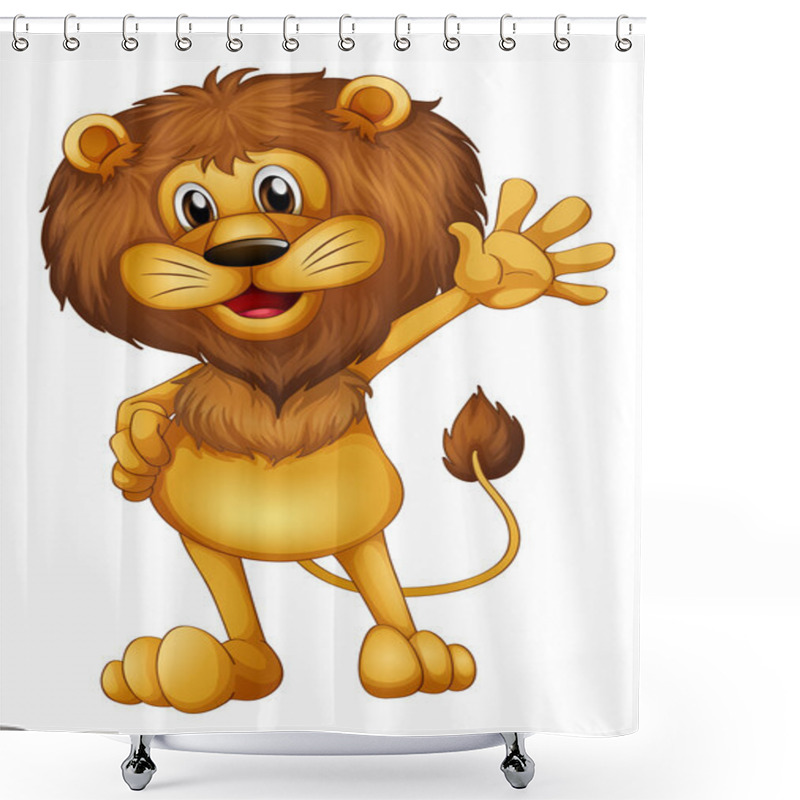 Personality  A Lion Waving Shower Curtains