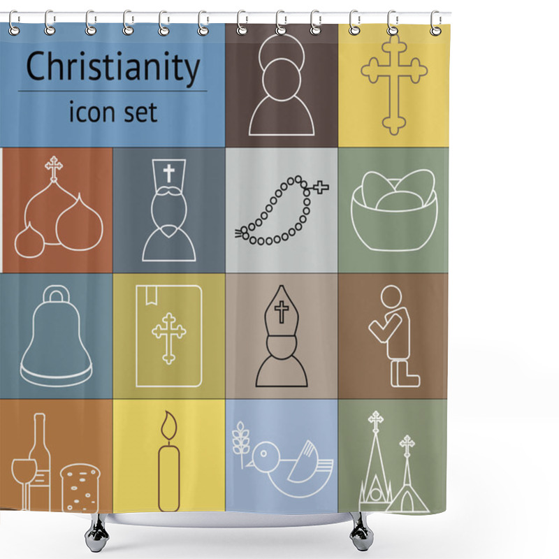 Personality  Jesus Christ,Vector Icons Set Shower Curtains