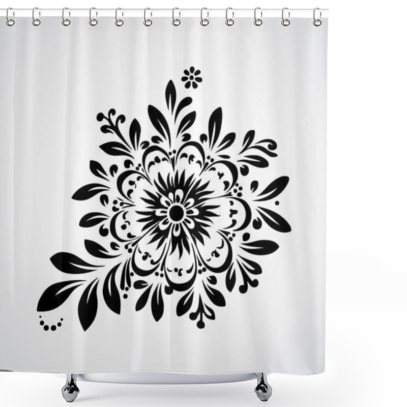 Personality  A Hand Drawn Illustration Floral Ornament With Flowers And Leaves Shower Curtains