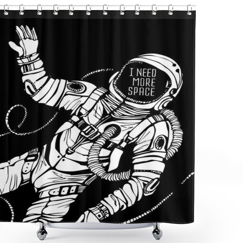 Personality  Space Concept With Astronaut  Shower Curtains