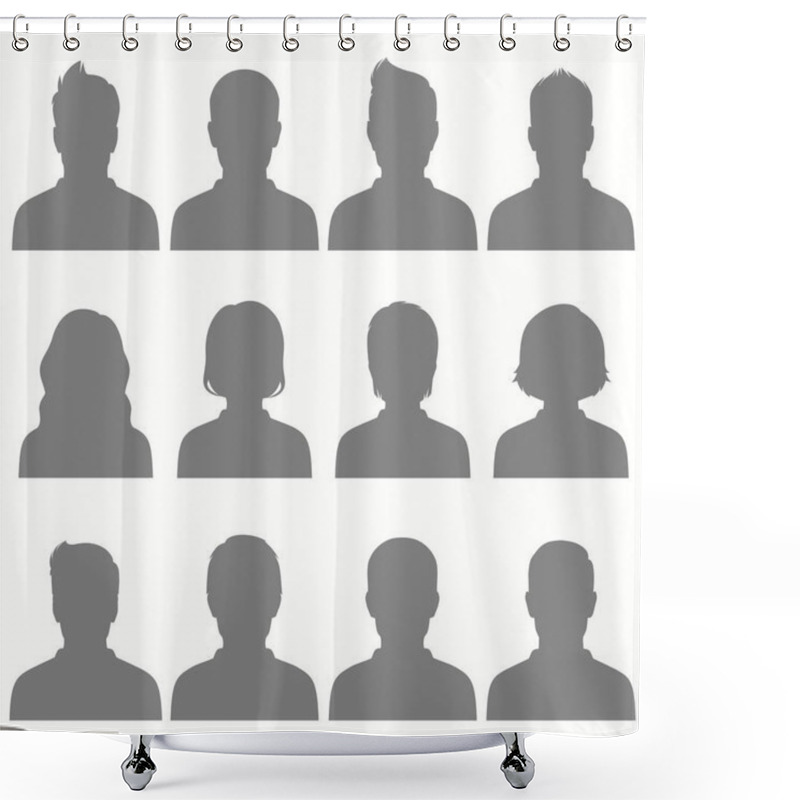 Personality   Avatar, Vector People Icon, User Faces Shower Curtains