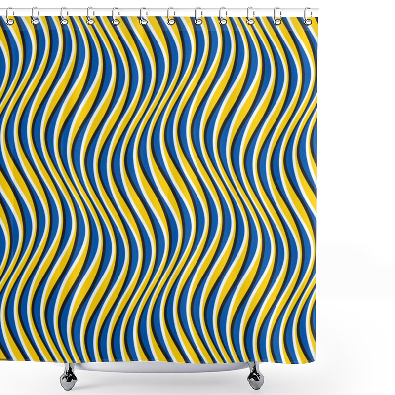 Personality  Optical Illusion Seamless Pattern Of Vertical Wavy Stripes. Repeatable Ripples Texture. Psychedelic Abstract Wallpaper. Shower Curtains