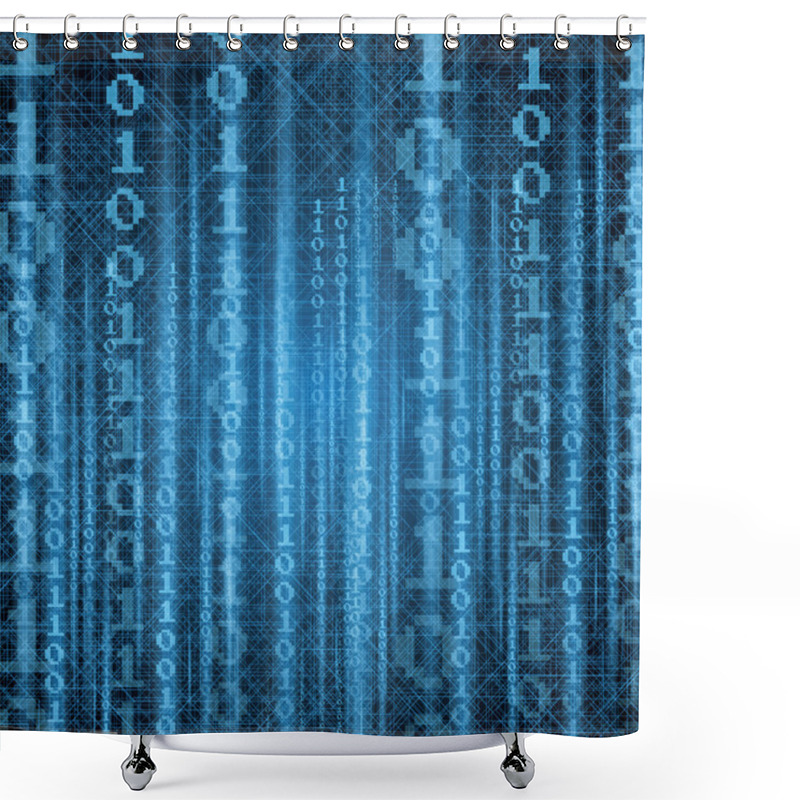 Personality  Abstract Tech Binary Background Shower Curtains