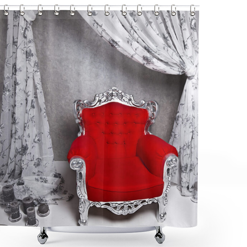 Personality  Big Red Chair Shower Curtains