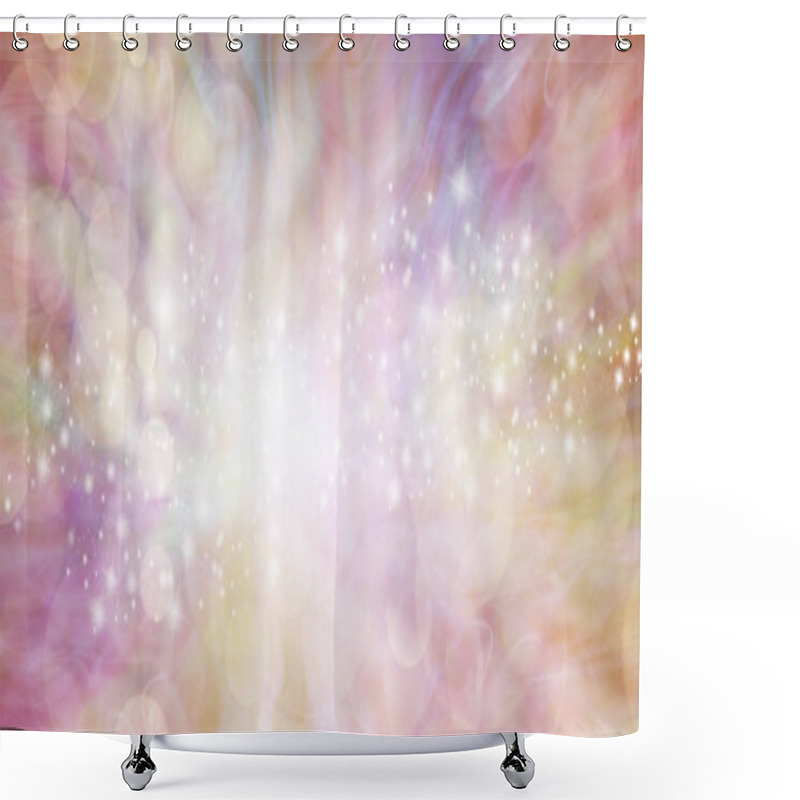 Personality  Special Occasion Bokeh Sparkle Background - Random Sparkles, White Light Bokeh Effect On A Multicoloured Flesh Peach Purple Background With Copy Space Shower Curtains