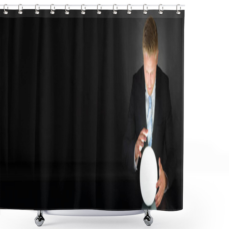 Personality  Psychic Predicting Future Using Crystal Ball. Business Visionary Shower Curtains