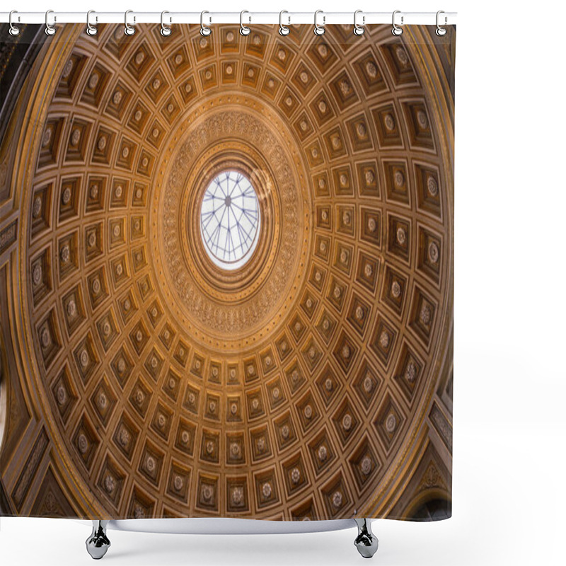 Personality  ROME, ITALY - JUNE 28, 2019: Bottom View Of Ceiling Of Sala Rotonda In Vatican Museum Shower Curtains