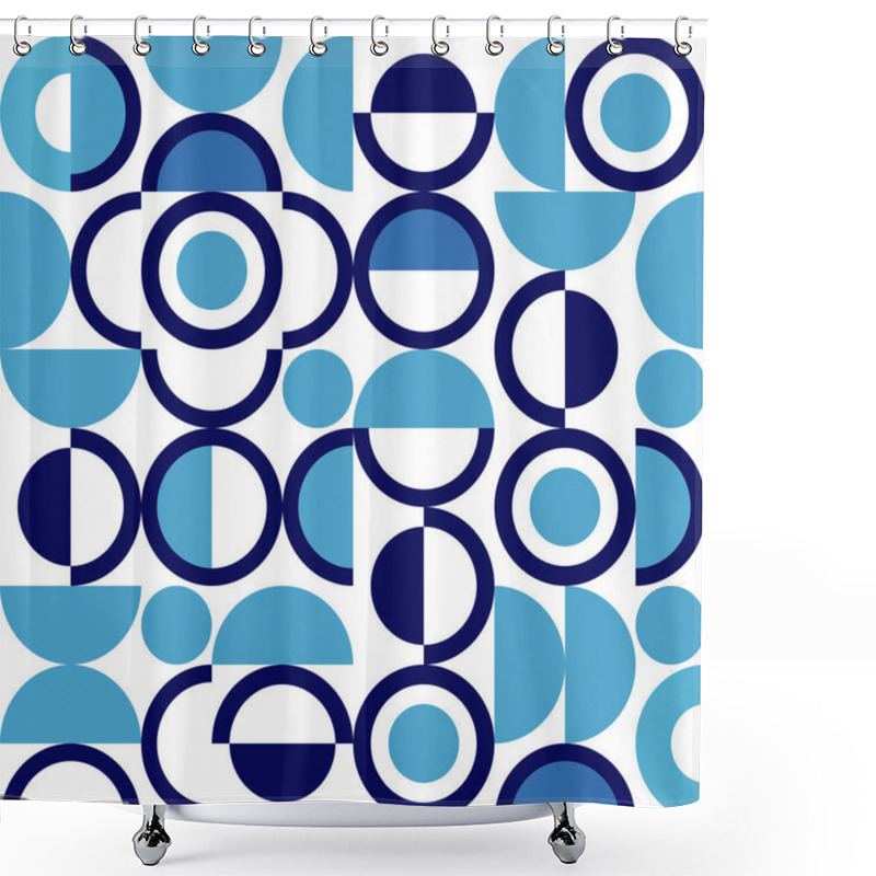 Personality  Circle Geometric Shapes Seamless Pattern Abstract Background Shower Curtains