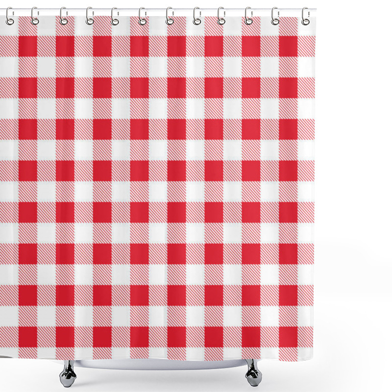 Personality  Red And White Gingham Background Shower Curtains