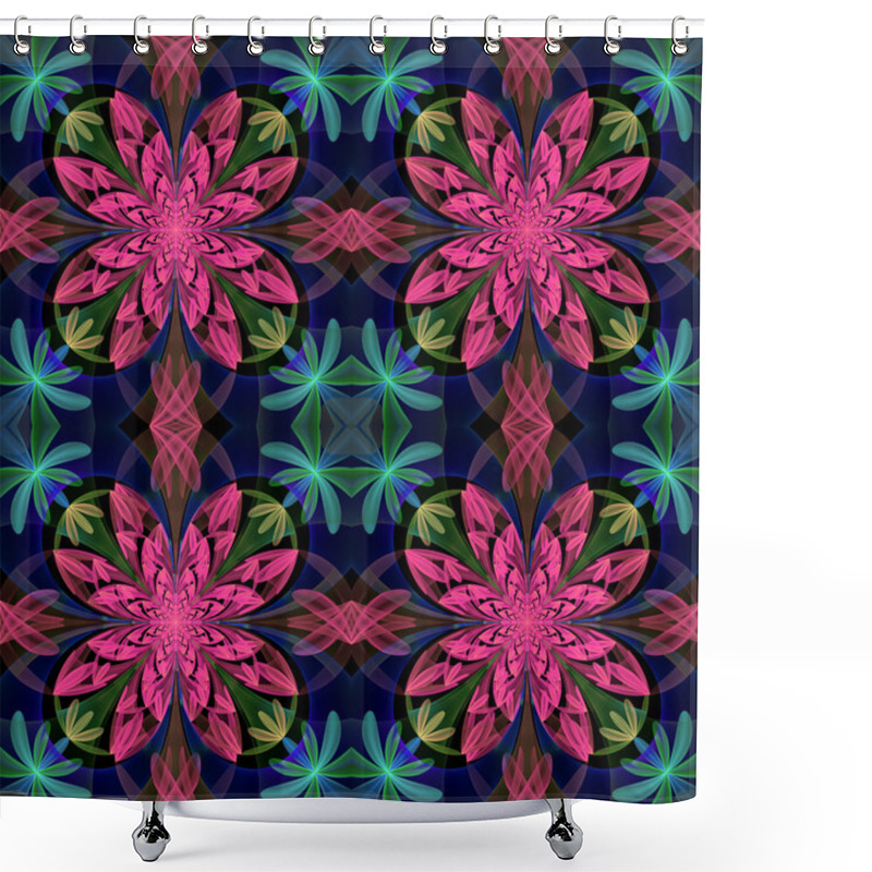 Personality  Fabulous Symmetrical Pattern Of The Petals. Blue And Purple Pale Shower Curtains