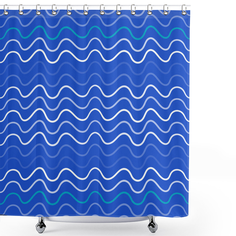 Personality  Seamless Pattern With Waves Shower Curtains