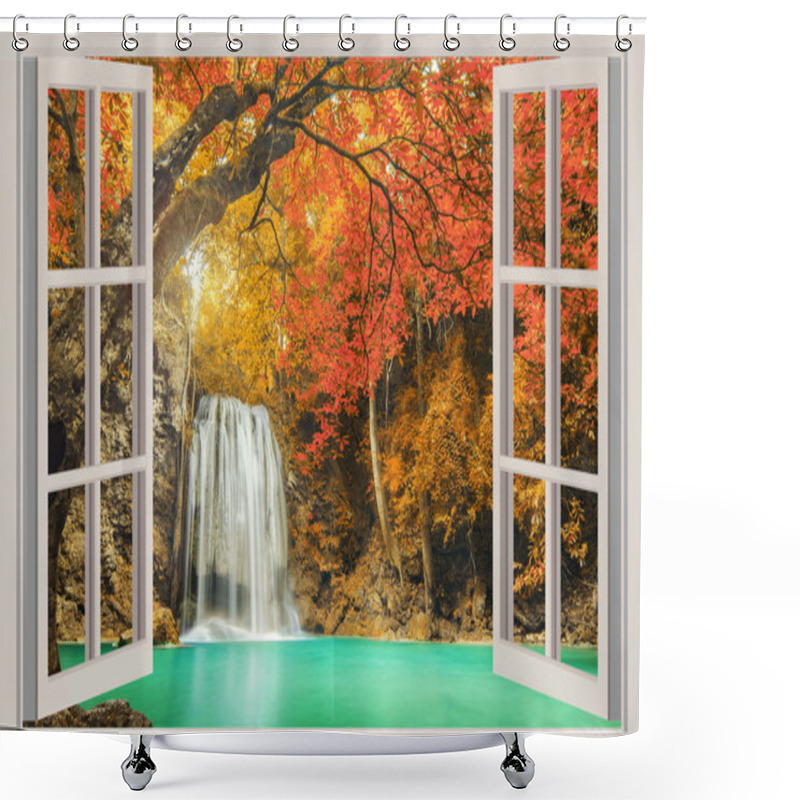 Personality  The Open Window, With Waterfall Views Shower Curtains