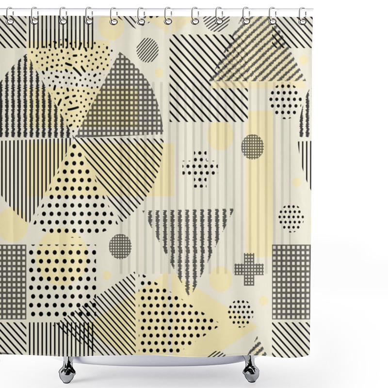 Personality  Seamless Background Geometric Shapes Shower Curtains