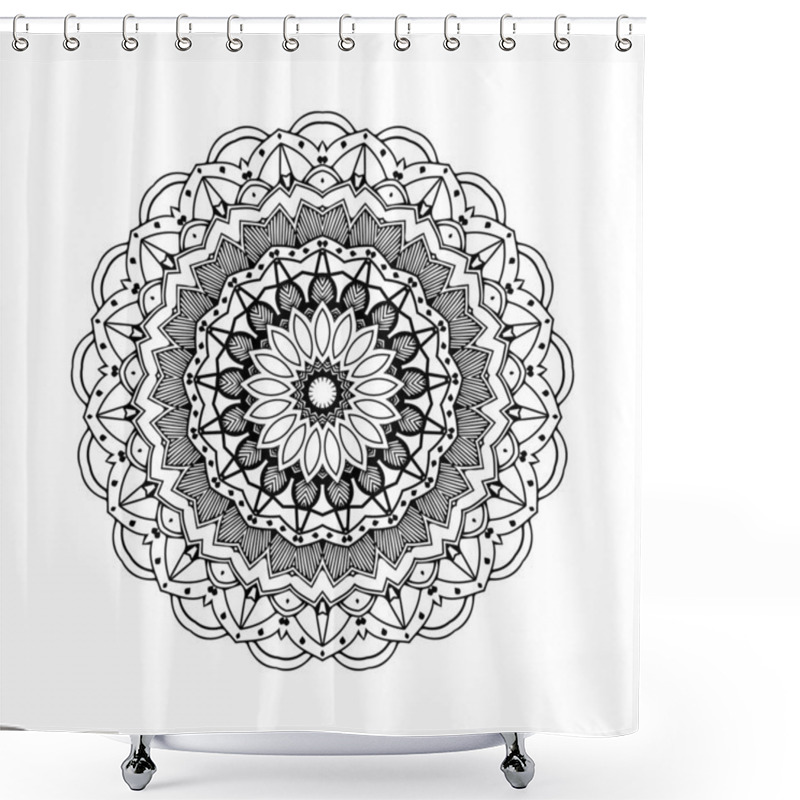 Personality  Set Bundle Black And White Mandala Vector Element Shower Curtains