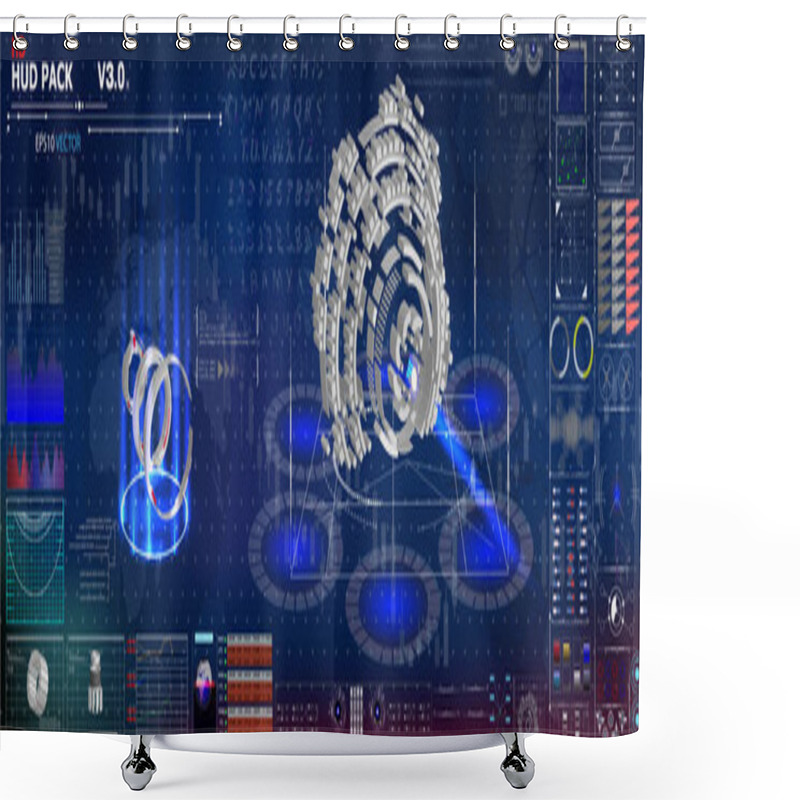 Personality  Futuristic Interface Hud Design. Set Graphs And Charts. Statistic And Data, Information Infographic. 3D, Infographic Elements. Futuristic User Interface. Shower Curtains