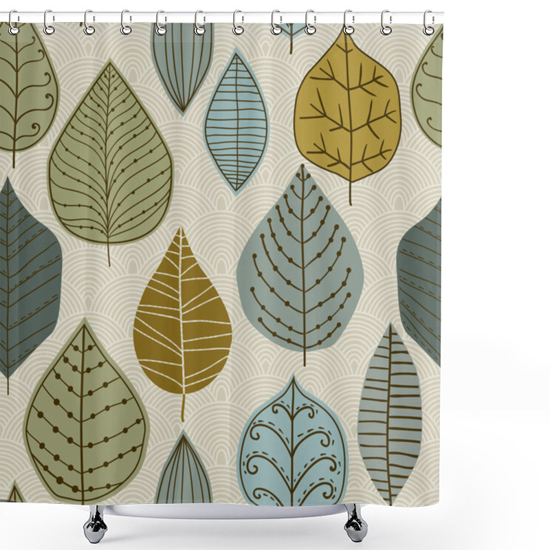 Personality  A Seamless Pattern With Leaf,autumn Leaf Background Shower Curtains