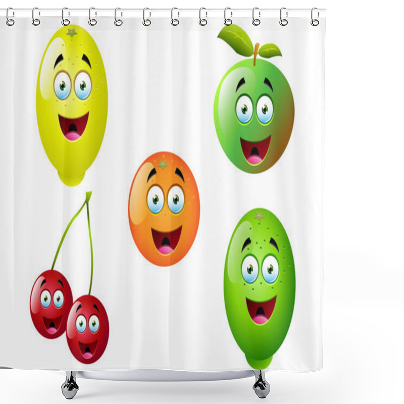 Personality  Cartoon Fruit Set 12 Shower Curtains