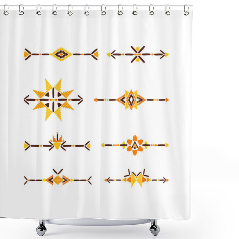 Personality  Tribal Border Set Vector Shower Curtains