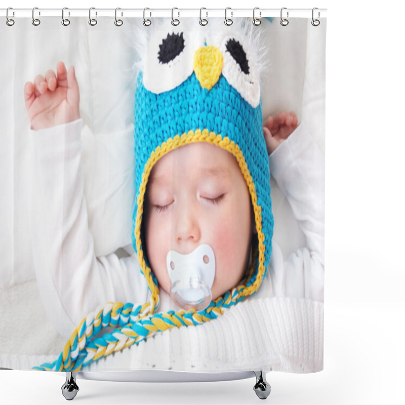 Personality  Seven Month Old Baby Sleeping In The Bed Shower Curtains