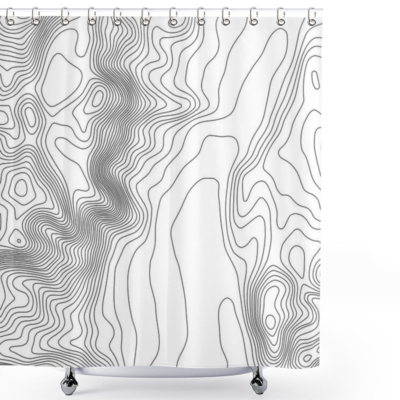 Personality  Topographic Map Background With Space For Copy . Line Topography Map Contour Background , Geographic Grid Abstract Vector Illustration . Abstract Geometric Lines . Shower Curtains