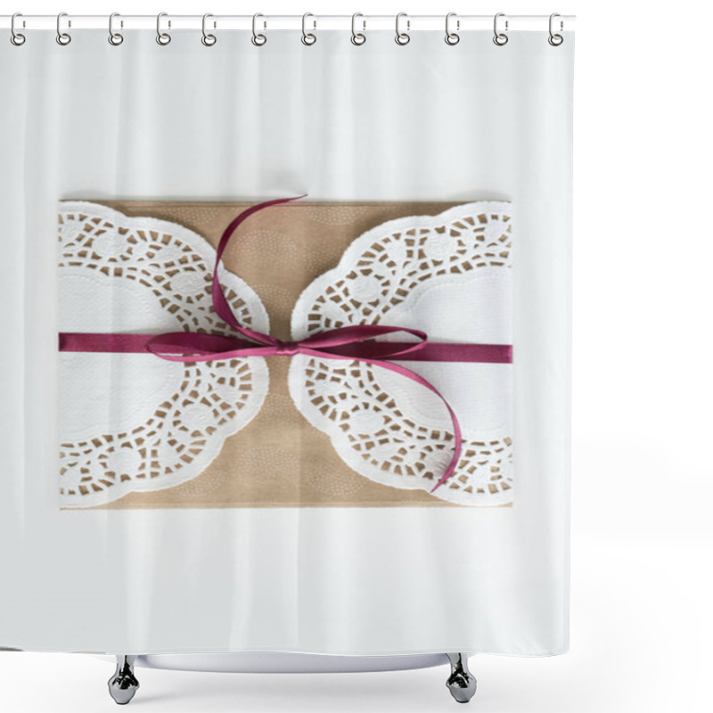 Personality  Envelope With Lace And Ribbon Shower Curtains