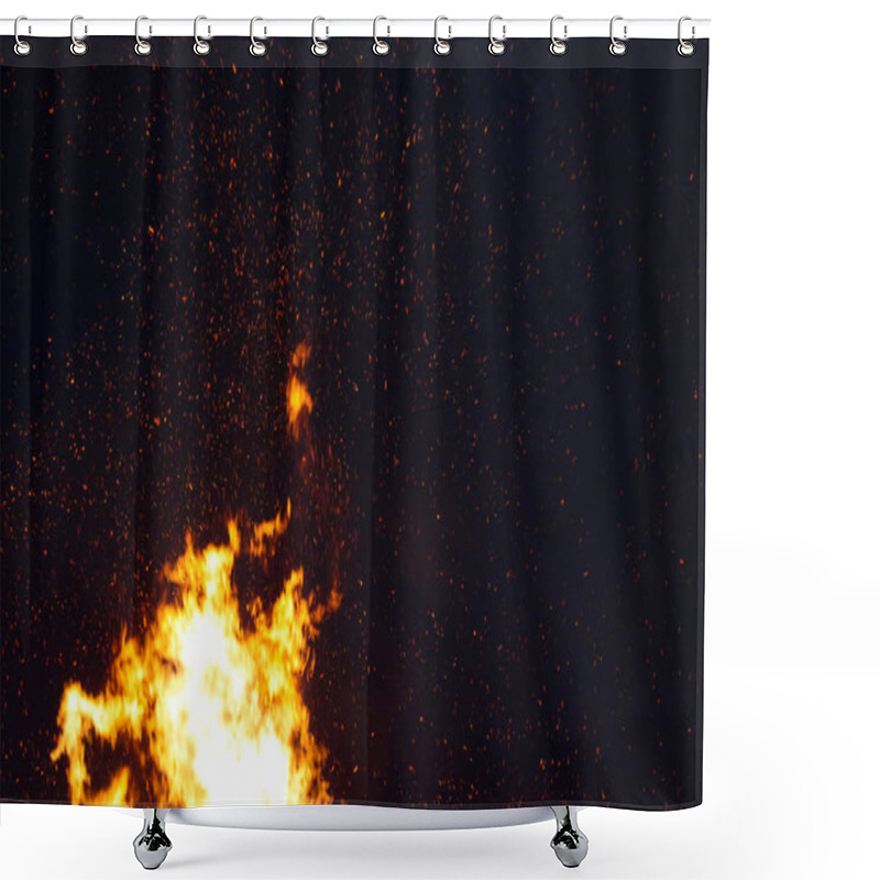 Personality  Large Bonfire, Burning And Glowing With Soft Flames, Sparkles Fl Shower Curtains