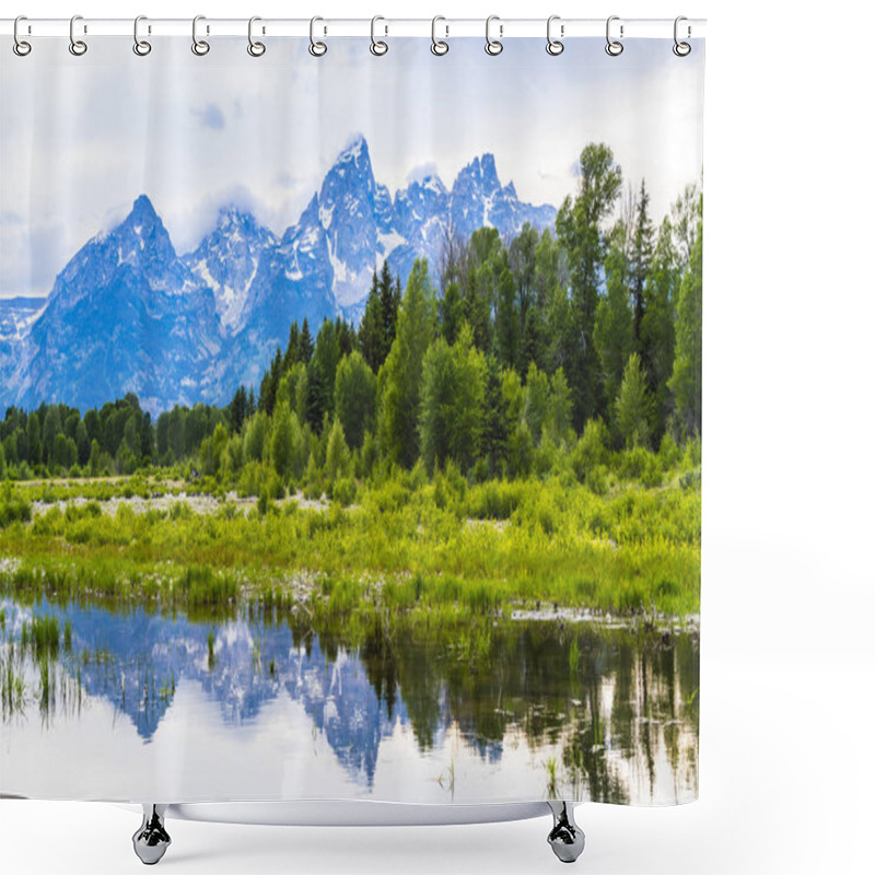 Personality  Grand Teton National Park On The Day With Reflection In River. Shower Curtains