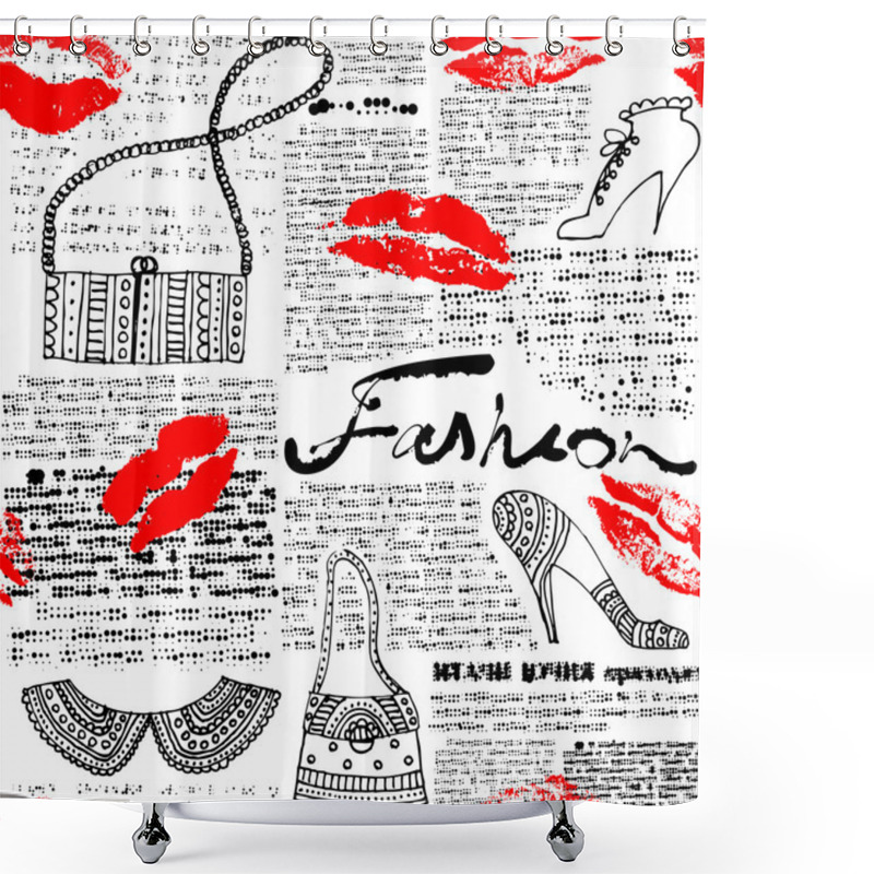 Personality  Newspaper Pattern Fashion Shower Curtains