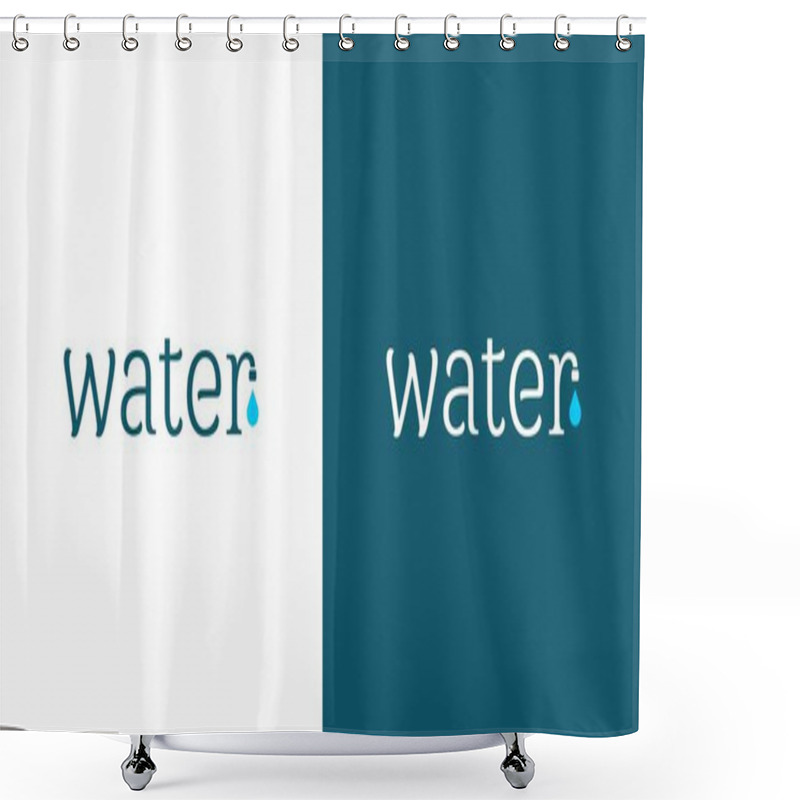 Personality  Creative Water-Themed Typography Graphic With Droplet Icon In Minimal Design Shower Curtains