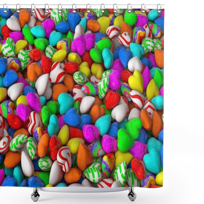 Personality  3d Hearts Shower Curtains