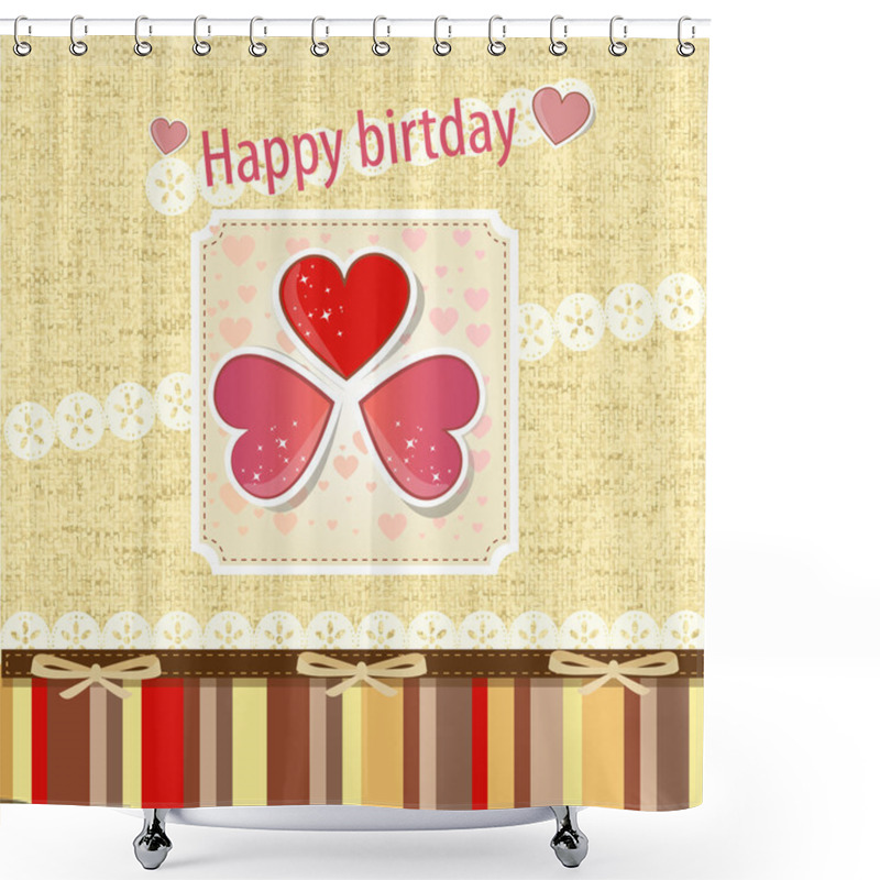 Personality  Retro Birthday Scrapbook Set Shower Curtains