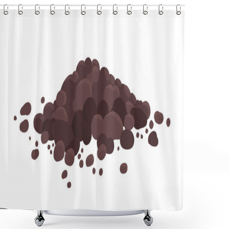 Personality  Pile Of Ground, Heap Of Soil. For Agricultural Needs. Soil For Growing Plants. Vector Illustration Isolated On White Background. Shower Curtains