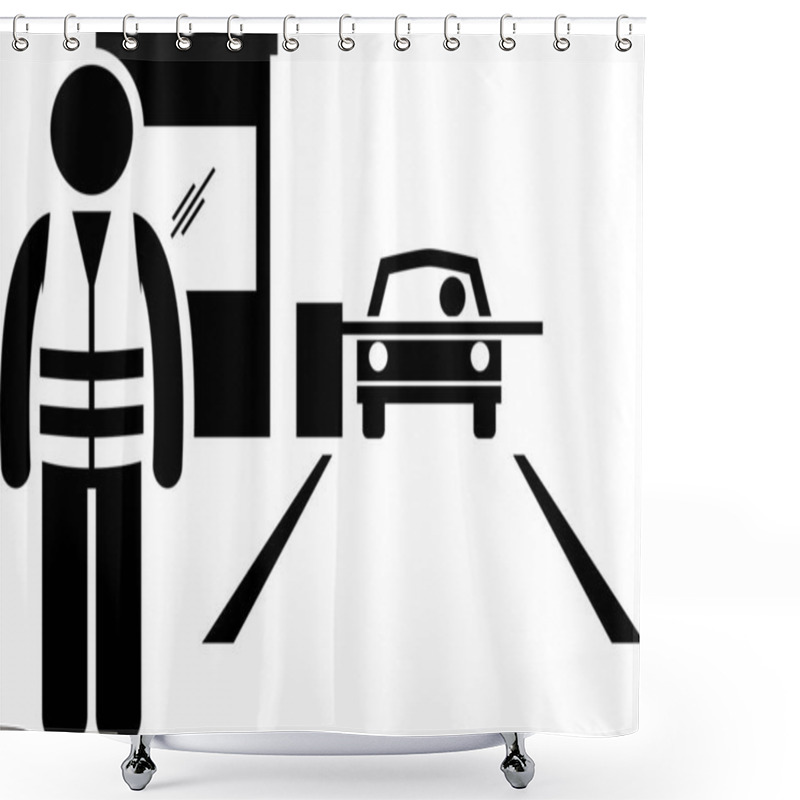 Personality  Minimalistic Vector Illustration Of Low Class Jobs Concept  Shower Curtains