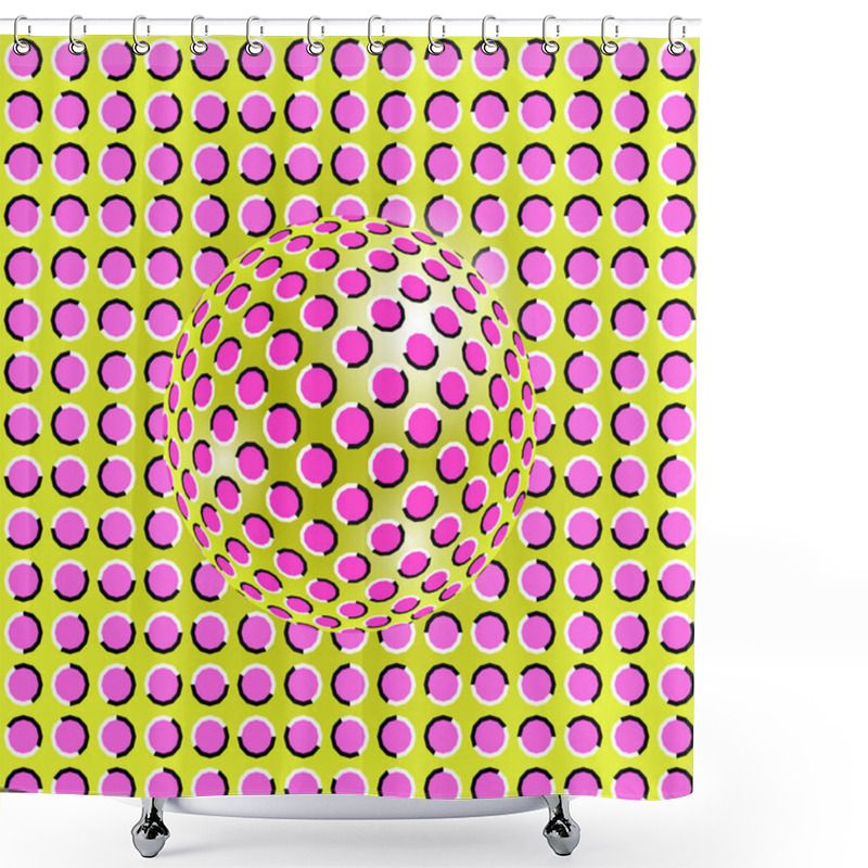 Personality   Pink Optical Illusion Of The Movement With Sphere Shower Curtains