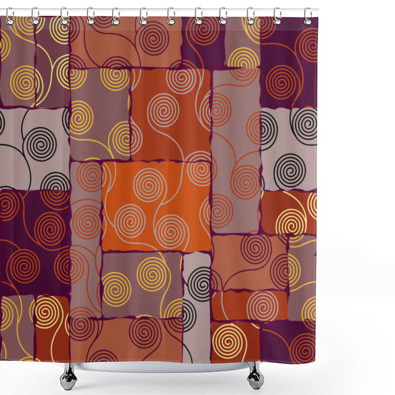 Personality  Curly Waves Pattern In Art Nouveau Style. Shower Curtains