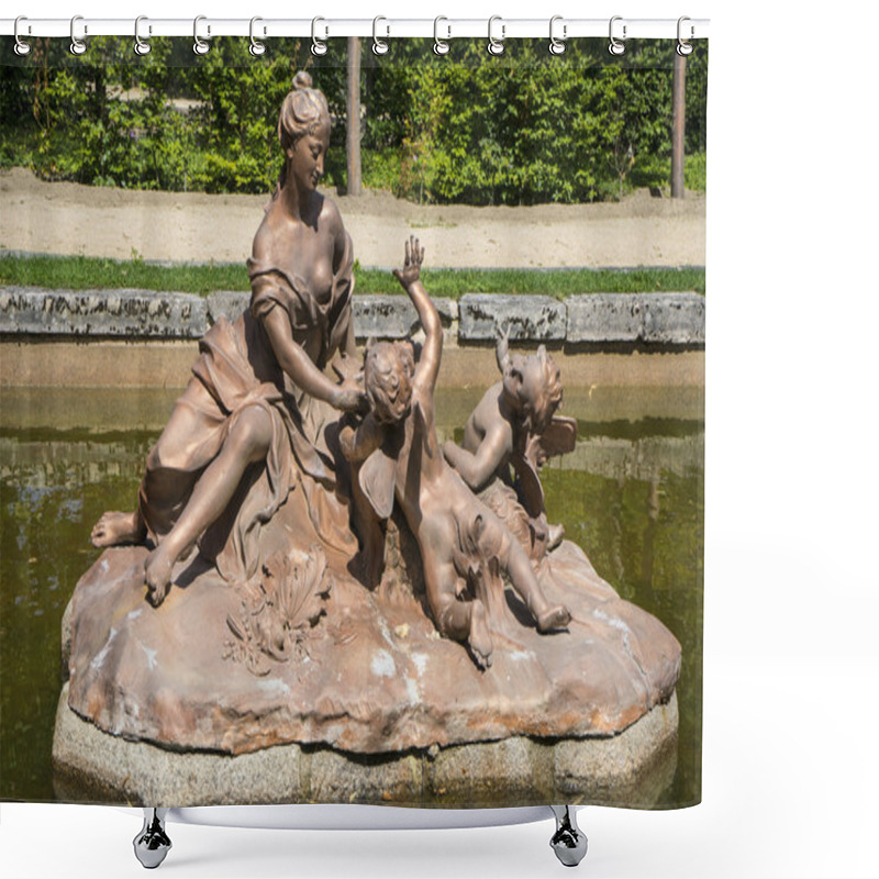 Personality  Fountain In Segovia Palace Shower Curtains