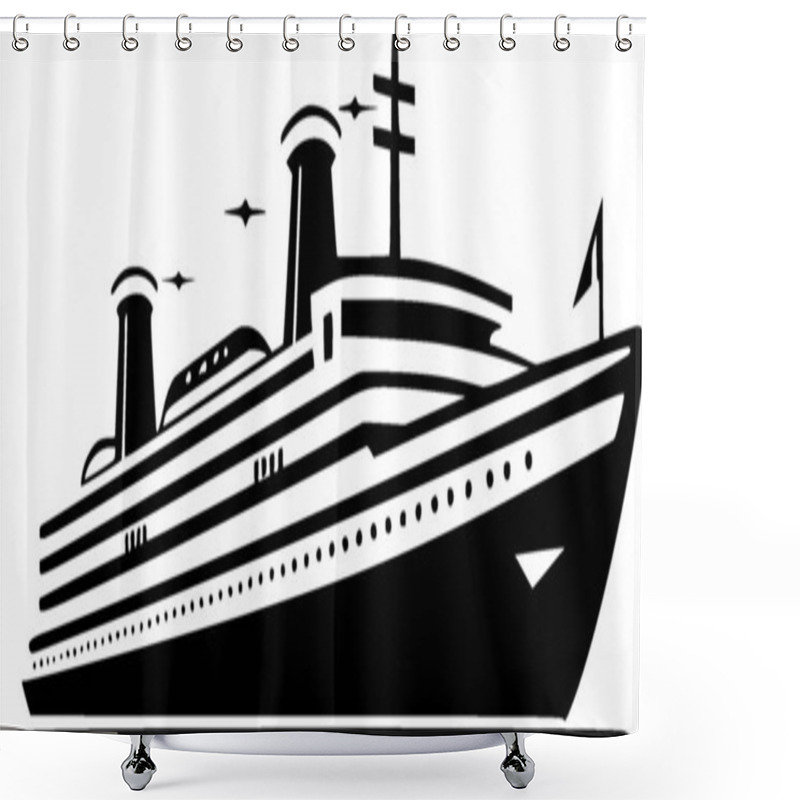 Personality  Cruise - High Quality Vector Logo - Vector Illustration Ideal For T-shirt Graphic Shower Curtains