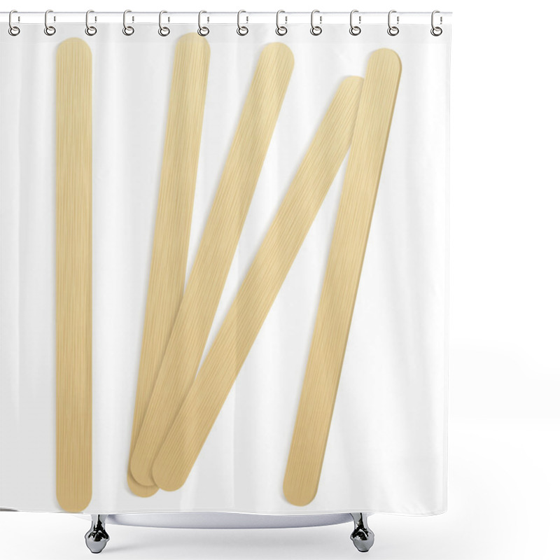 Personality  Illustration Of A Wooden Sticks. Ideal For Catalogs, Informational And Institutional Material Shower Curtains