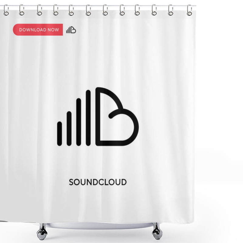 Personality  Soundcloud Simple Vector Icon. Modern, Simple Flat Vector Illustration For Web Site Or Mobile App Shower Curtains