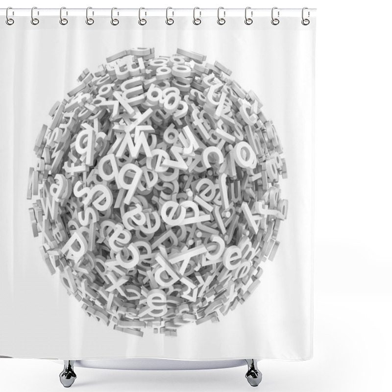 Personality  Gray Typography Sphere Shower Curtains