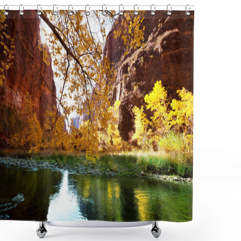 Personality  Autumn River Shower Curtains