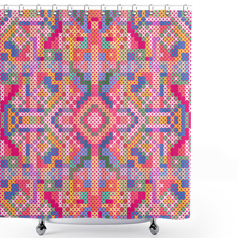 Personality  Cross-stitch Ethnic Ornament Shower Curtains