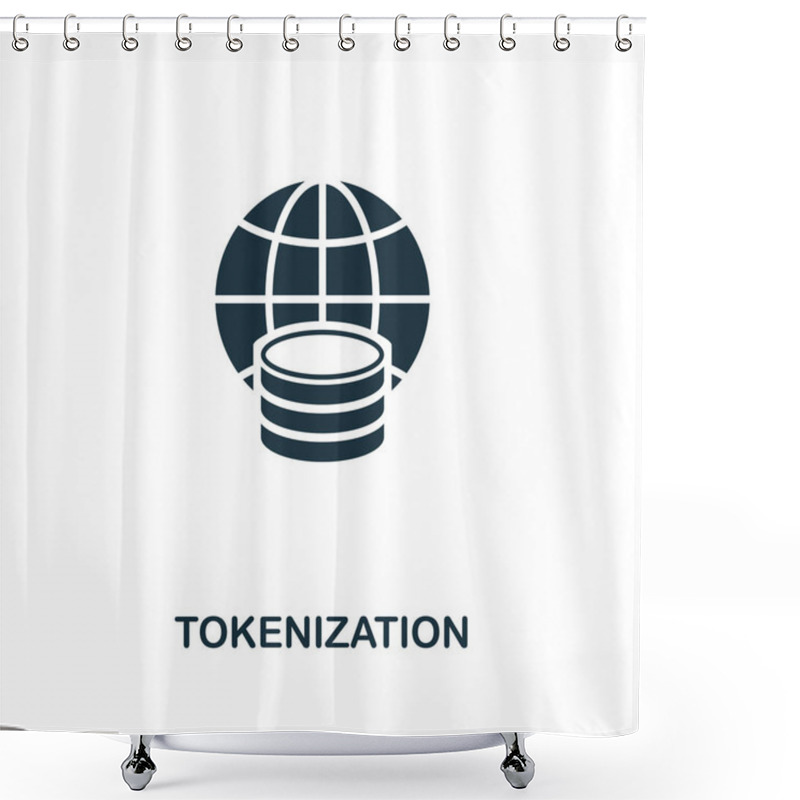 Personality  Tokenization Icon. Monochrome Style Design From Fintech Icon Collection. UI And UX. Pixel Perfect Tokenization Icon. For Web Design, Apps, Software, Print Usage. Shower Curtains