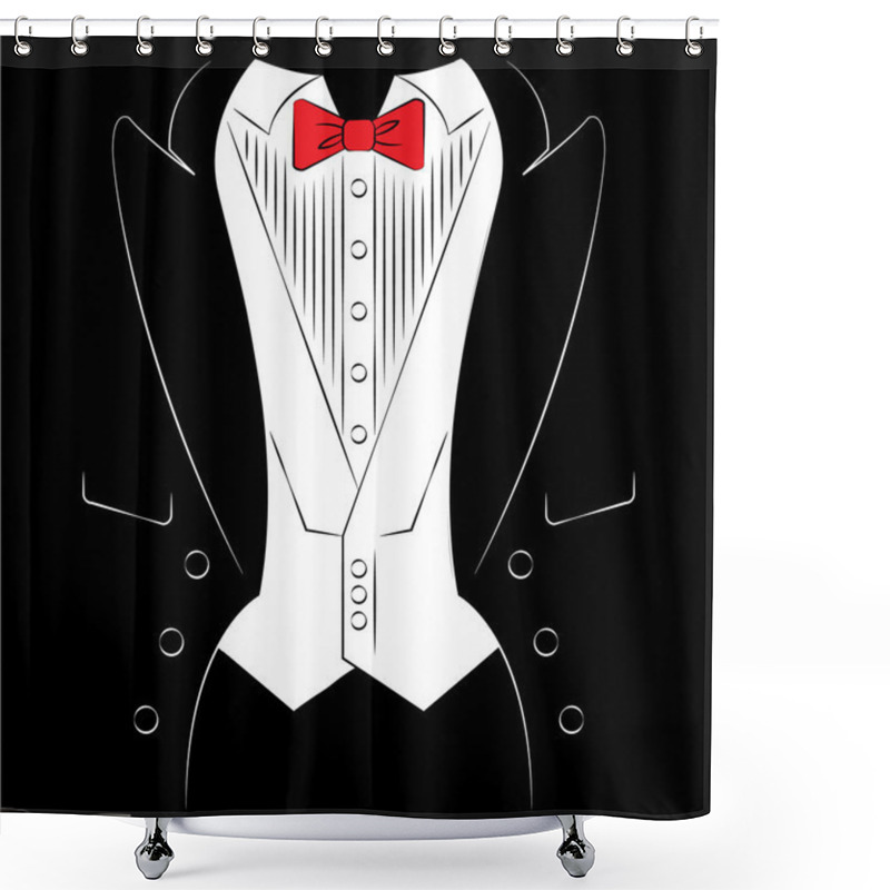 Personality  Mens Coat With  Shirt And Tie. Shower Curtains